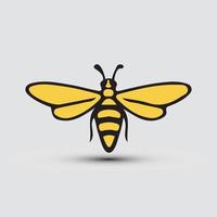 icona del vettore lineare del logo dell'ape. vettore libero