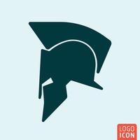 Icona del casco spartano. Logo del casco Spartan. Simbolo del casco spartano. Design icona minimale vettore