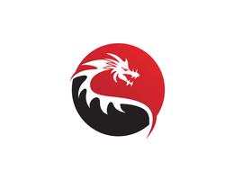 illustrazione di vettore del modello di logo di colore piatto del drago