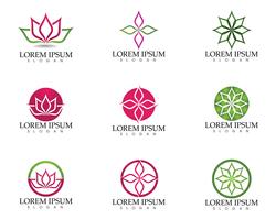 Lotus Flower Sign per Wellness, Spa e Yoga. Illustrazione vettoriale