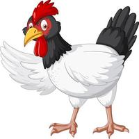 un pollo che indossa occhiali da sole personaggio dei cartoni animati vettore