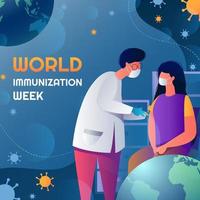 concetto di settimana mondiale dell'immunizzazione vettore