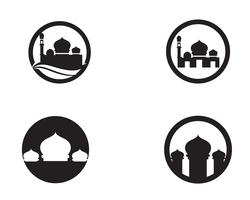 Modello di progettazione dell&#39;illustrazione di vettore dell&#39;icona della moschea