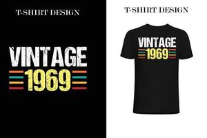 t-shirt vintage 1969 design.eps vettore