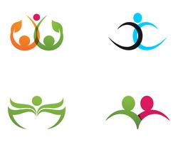modello di logo e simboli di amore di cura della famiglia vettore
