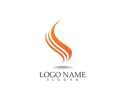 Modello di logo di fiamma fiamma natura e simboli icone vettore