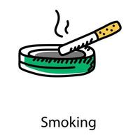 icona disegnata a mano fumatori, vettore modificabile
