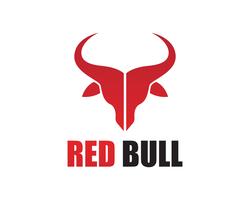 Icone del modello logo e simboli del corno rosso Bull vettore