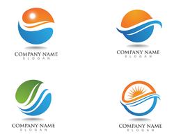 Acqua Wave simbolo e icona Logo Template vettoriale