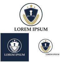 modello di progettazione del logo della scuola e del corso dell'accademia universitaria vettore