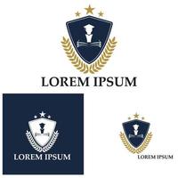 modello di progettazione del logo della scuola e del corso dell'accademia universitaria vettore