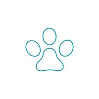 Elemento dell&#39;icona di vettore di concetto di progetto della linea di logo del cane isolato