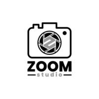 iniziali lettera z sul logo dell'obiettivo della fotocamera per fotografo fotografo studio fotografico ispirazione per il design vettore