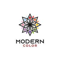 ispirazione moderna per il design del logo con motivo floreale colorato vettore