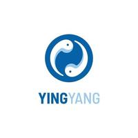 moderno cerchio yin yang simbolo logo design ispirazione vettore