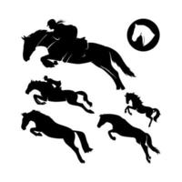 silhouette equina cavallo da salto, ispirazione per il design vettoriale della collezione di cavalli da corsa