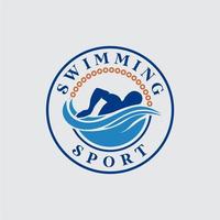 nuoto sport timbro adesivo emblema etichetta logo design ispirazione vettore