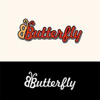 farfalla lettera b wordmark tipografia logo design vettore