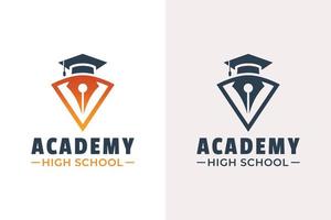 raggiungi la migliore accademia per il logo della scuola logo per laureati vettore