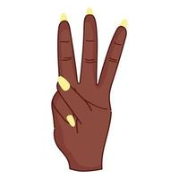 mano afro che mostra le dita vettore