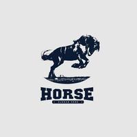 sagoma del logo dell'illustrazione del cavallo vettore
