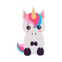 unicorno kawaii carino vettore