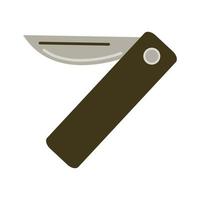 icona della linea piatta del coltello a serramanico. strumento di viaggio richiesto. illustrazione vettoriale isolato su sfondo bianco