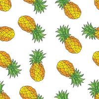 modello senza cuciture con ananas, illustrazione vettoriale piatta.