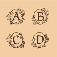 decorazione Lettera A, B, C, D modello di logo design concept vettore