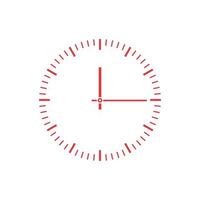 semplice icona dell'orologio rosso e bianco. vettore