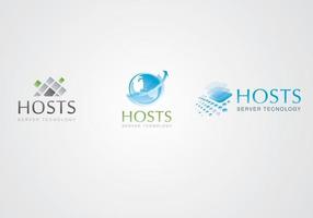 Modelli di logo server e hosting vettore