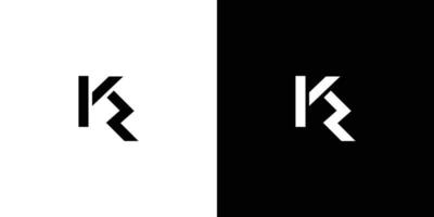 design del logo iniziale della lettera kr semplice e unico vettore