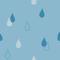 sfondo blu goccia di pioggia senza soluzione di continuità per il modello di tessuto vettore
