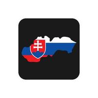 sagoma mappa slovacchia con bandiera su sfondo nero vettore