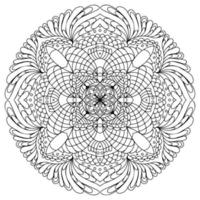 mandala disegno elemento vettoriale. pagina da colorare, libro da colorare per bambini e adulti. sfondo con spazio per il testo. contorno ornamento rotondo floreale. illustrazione al tratto per la stampa su carta o tessuto. vettore