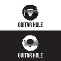 modello di progettazione del logo del foro della chitarra vettore