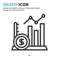 grafico icona vettoriale con stile contorno isolato su priorità bassa bianca. illustrazione vettoriale risultato segno simbolo icona concetto per business digitale, finanza, industria, azienda, app, web e progetto