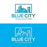 modello di progettazione logo città blu vettore