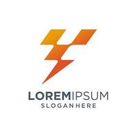 modello vettoriale di progettazione del logo di potenza di energia di fulmine flash