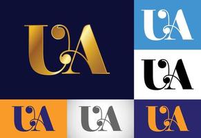 lettera monogramma iniziale ua logo design vector. simbolo grafico dell'alfabeto per il business aziendale vettore