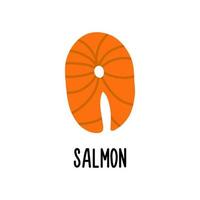 l'icona del vettore di bistecca di salmone è isolata su uno sfondo bianco. semplice illustrazione piatta moderna.