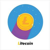 icona piatta litecoin vettore