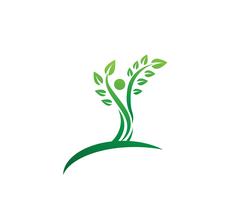 Modello di logo di vettore di identità di persone albero verde