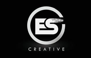 design del logo della lettera pennello bianco es. logo icona lettere spazzolate creative. vettore