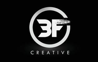 design del logo della lettera pennello bf bianco. logo icona lettere spazzolate creative. vettore