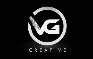 design del logo della lettera del pennello vg bianco. logo icona lettere spazzolate creative. vettore
