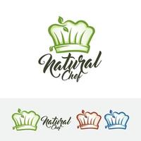 design del logo vettoriale naturale dello chef