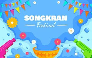 sfondo del festival di songkran vettore