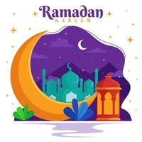 concetto piatto di ramadan kareem vettore