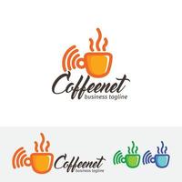 design del logo del caffè internet cafè vettore